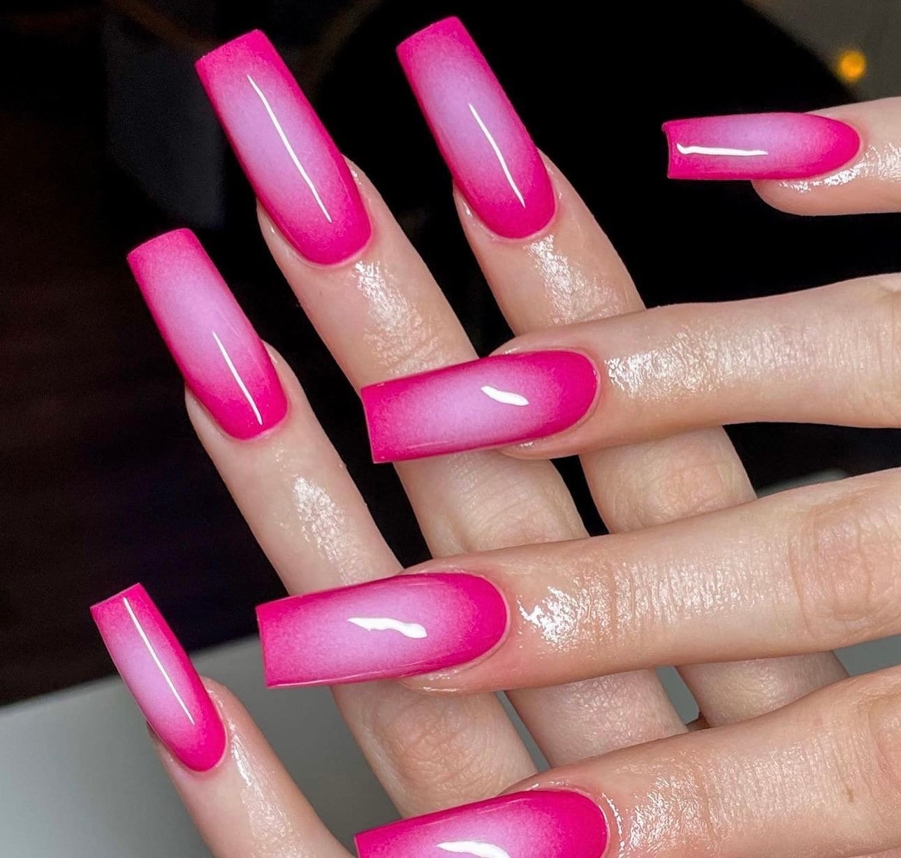 Pink on Pink Aura press ons | Spring press on nails | Handmade Press On Nails