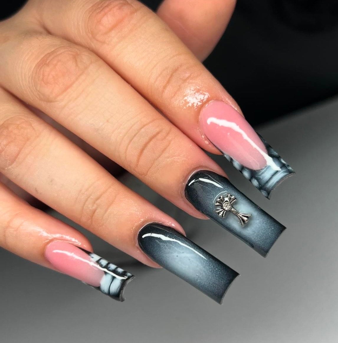 Croc French Tips + Aura press ons | Spring press on nails | Handmade Press On Nails