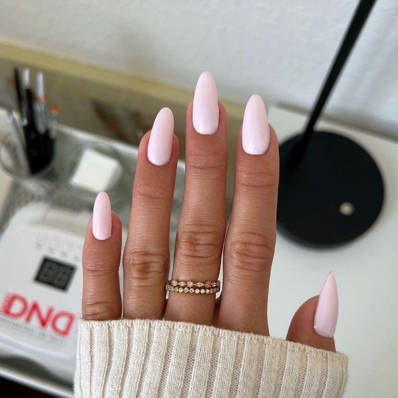 Soft Pale Pink Solid press ons | Spring press on nails | Handmade Press On Nails