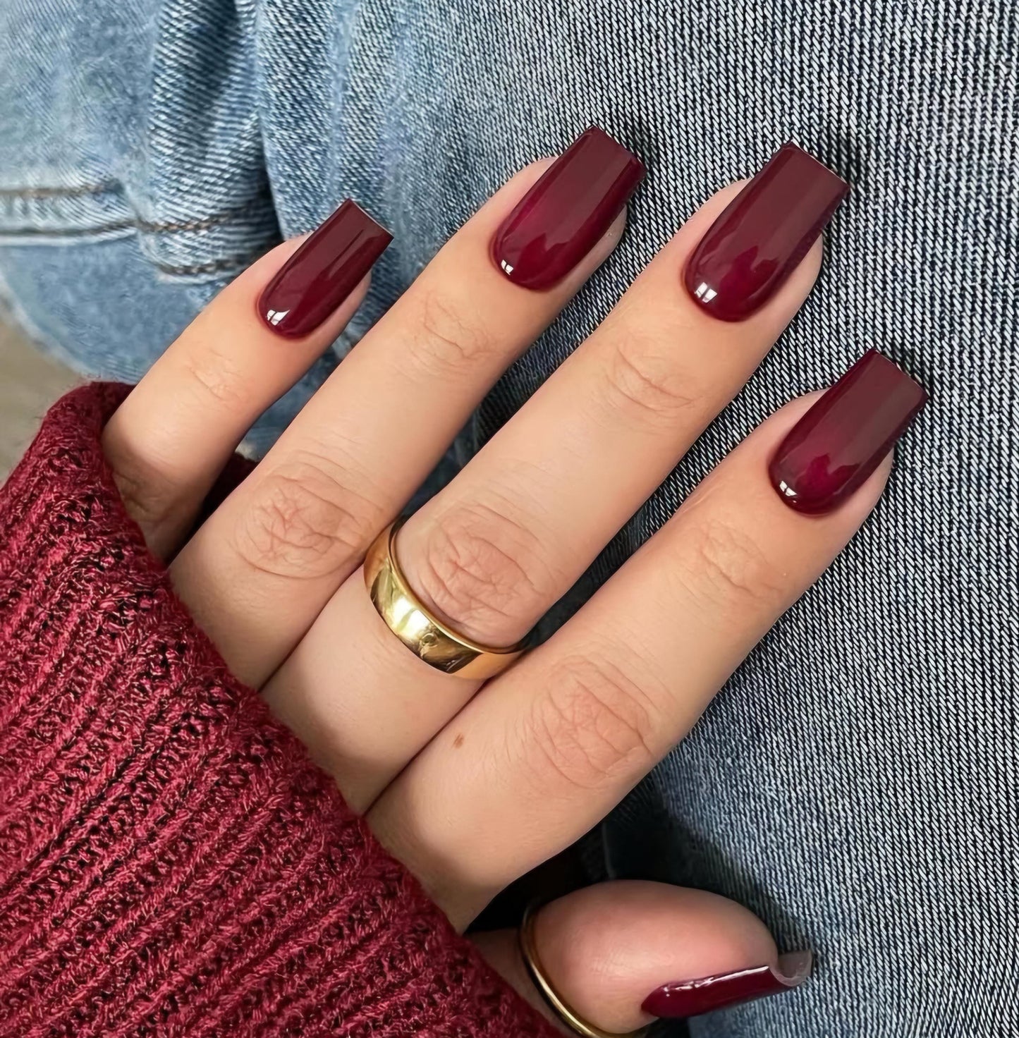 Sangria Solid press ons | press on nails | Handmade Press On Nails