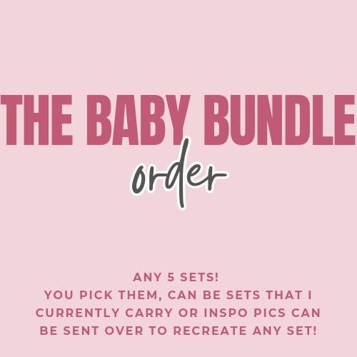 The BABY Bundle | 5 sets of Press ons | Spring press on nails | Handmade Press On Nails | SpringPress on Nails
