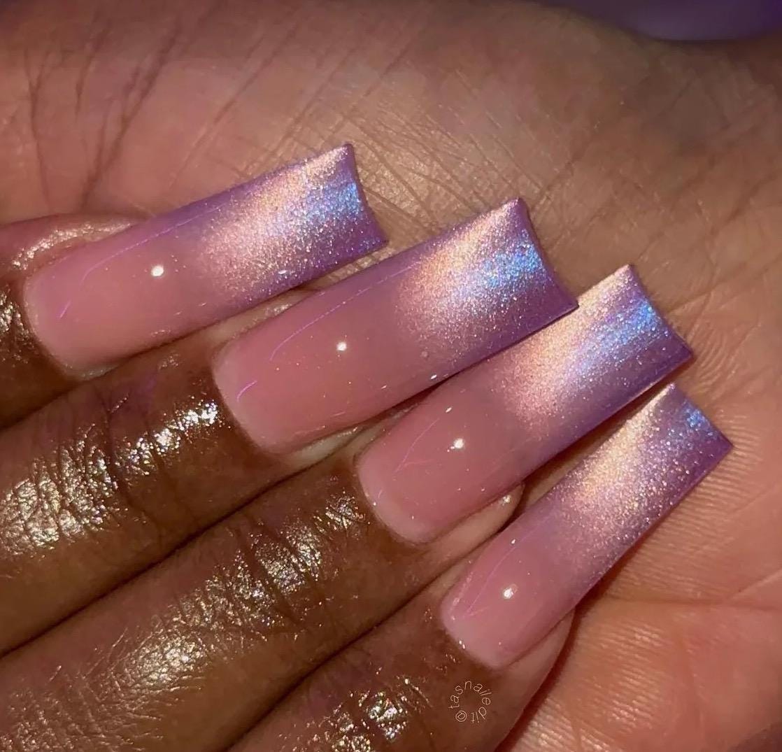 Unicorn Cateye Ombré press ons | Spring press on nails | SpringPress On Nails | Handmade Press On Nails