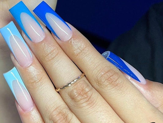 Blue French Press Ons | Press Ons | French tip Press Ons