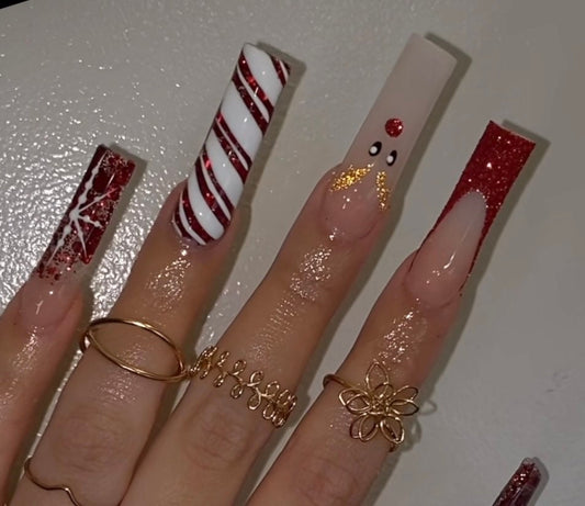Rain deer Press ons | Christmas press on nails | Handmade Press On Nails