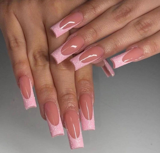 Pink Sugar French press ons | press on nails | Handmade Press On Nails