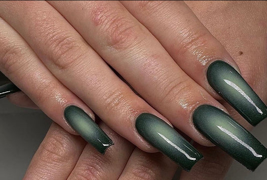 Green Aura press ons | press on nails | Handmade Press On Nails