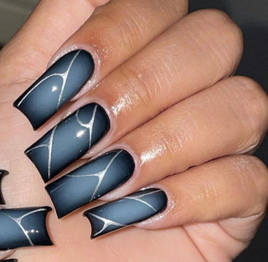 Aura + chrome press ons | press on nails | Handmade Press On Nails