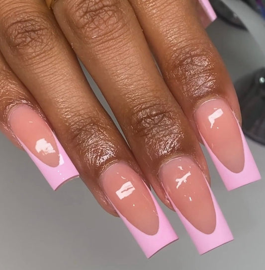 Bubblegum Pink French press ons | press on nails | Handmade Press On Nails