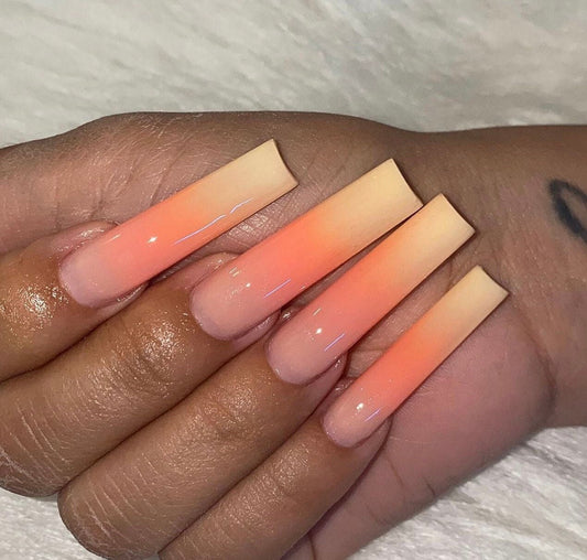 Tri Color Sunset Ombre press ons | press on nails | Handmade Press On Nails