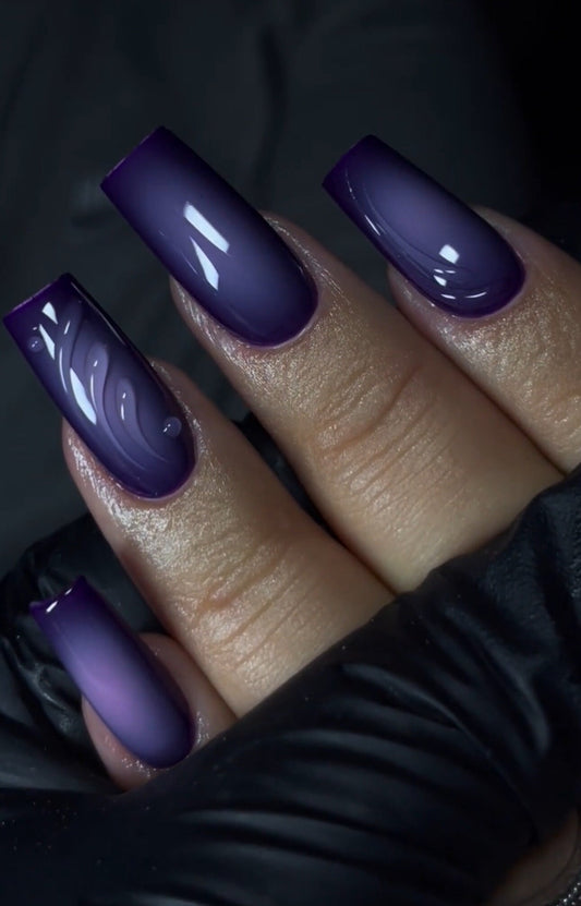 Purple Aura + 3D press ons | Summer press on nails | Handmade Press On Nails