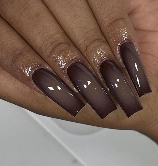 Brown On Brown Aura press ons | Spring press on nails | Handmade Press On Nails