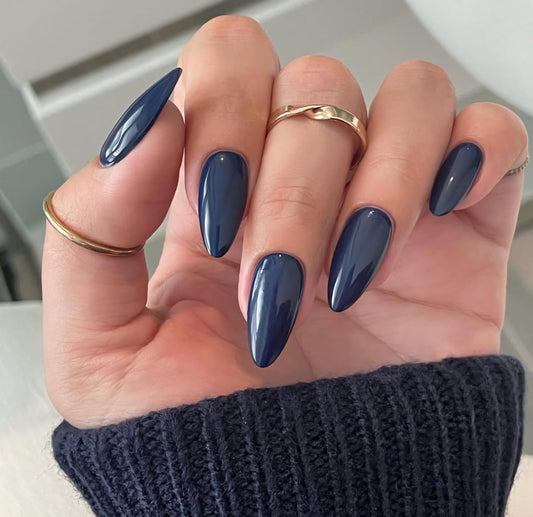 Slate Blue Solid press ons | press on nails | Handmade Press On Nails