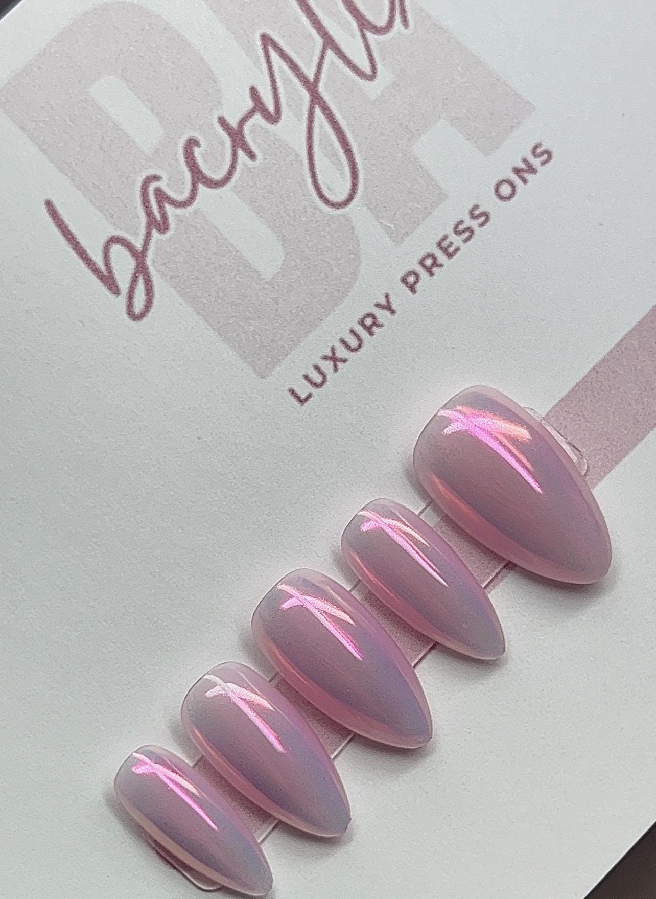Cotton Candy Chrome press ons | Spring press on nails | Handmade Press On Nails | SpringPress on Nails