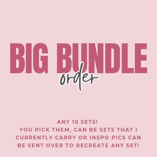 The BIG Bundle | 10 sets of Press ons | Spring press on nails | Handmade Press On Nails | SpringPress on Nails