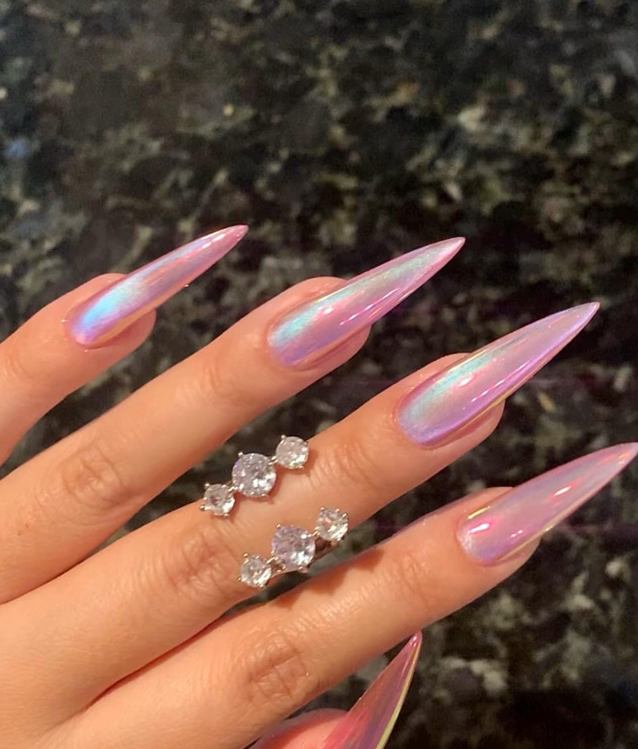 Unicorn Pink Chrome + Cateye press ons | Spring press on nails | SpringPress On Nails | Handmade Press On Nails