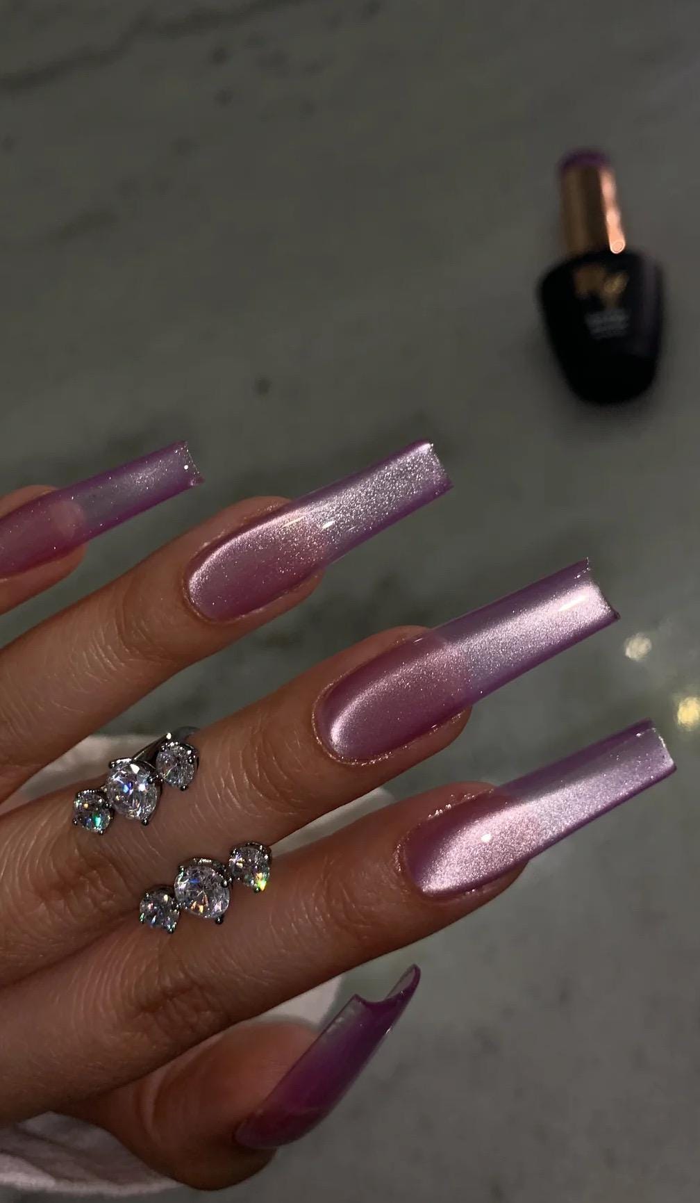 Lilac Glass Cateye press ons | Spring press on nails | SpringPress On Nails | Handmade Press On Nails