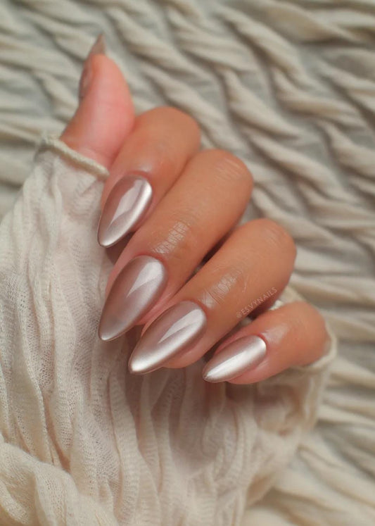 Minimalist Velvet Glass Cateye press ons | Spring press on nails | SpringPress On Nails | Handmade Press On Nails