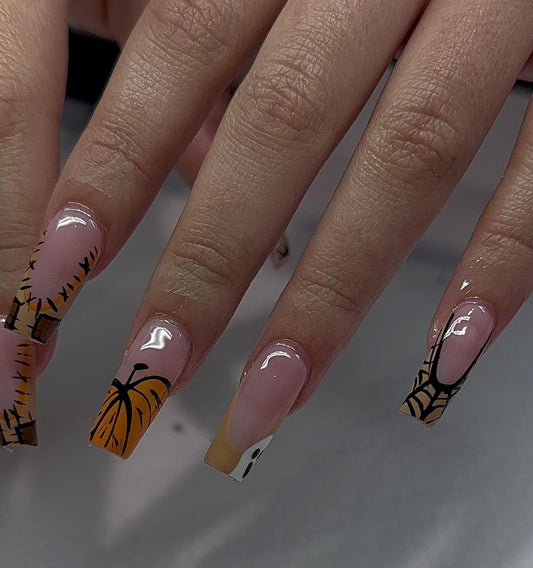 Haunted Harvest press ons | Fall press on nails | Handmade Press On Nails