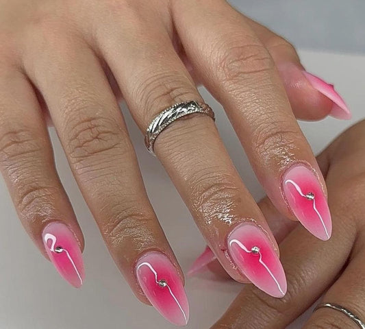 Flirty Flame press ons | Aura press on nails | Handmade Press On Nails