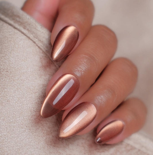 Rustic Charm solid Velvet Glass Cateye press ons | press on nails | Handmade Press On Nails