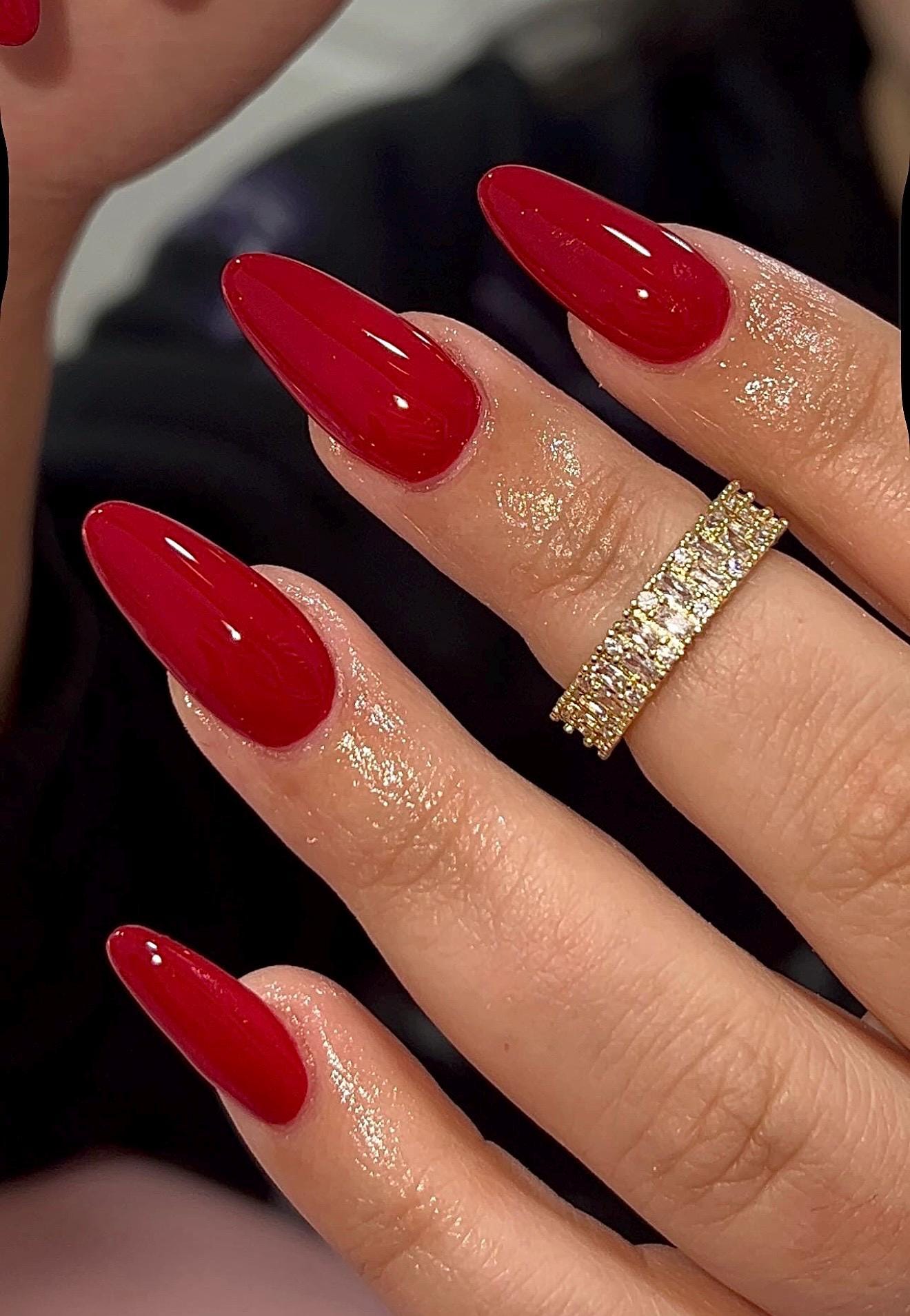 Classic Lipstick Red press ons | press on nails | Handmade Press On Nails